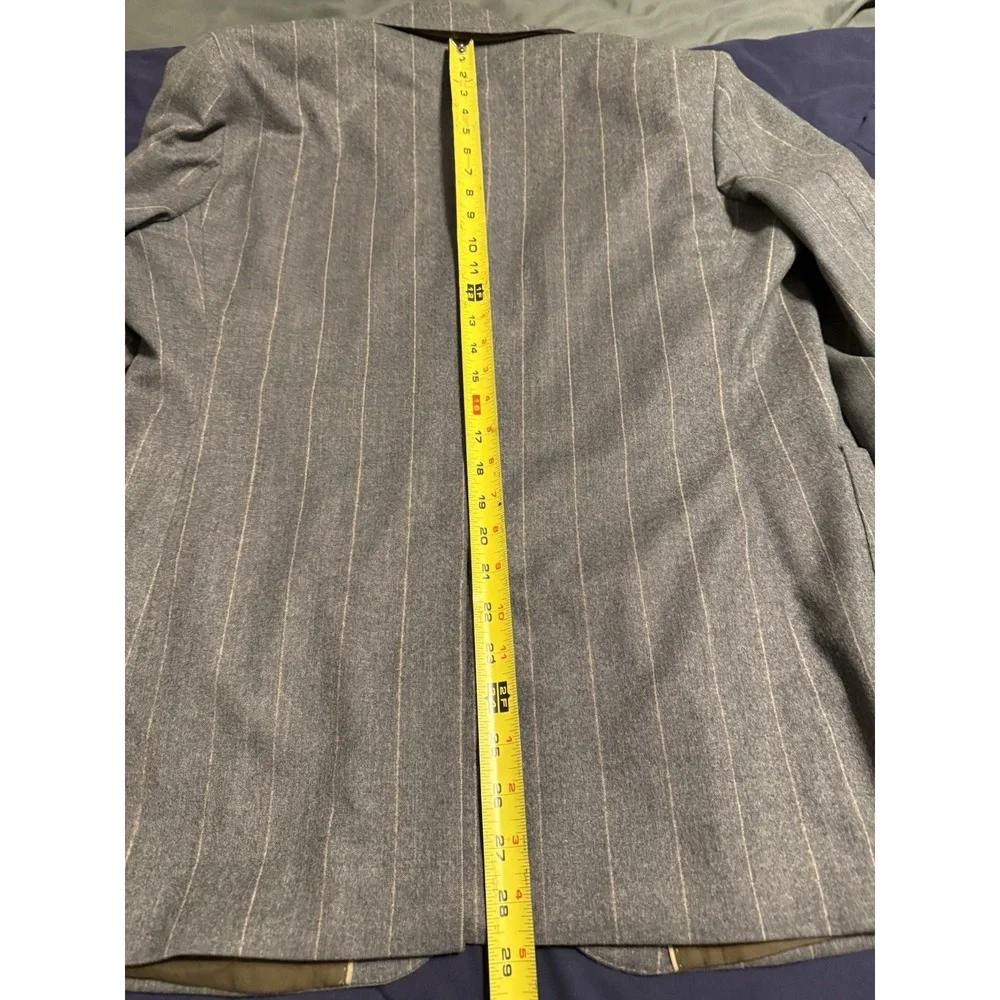 Banana Republic Vitale Barberis 42R Blazer Wool Gray Stripe Jacket
